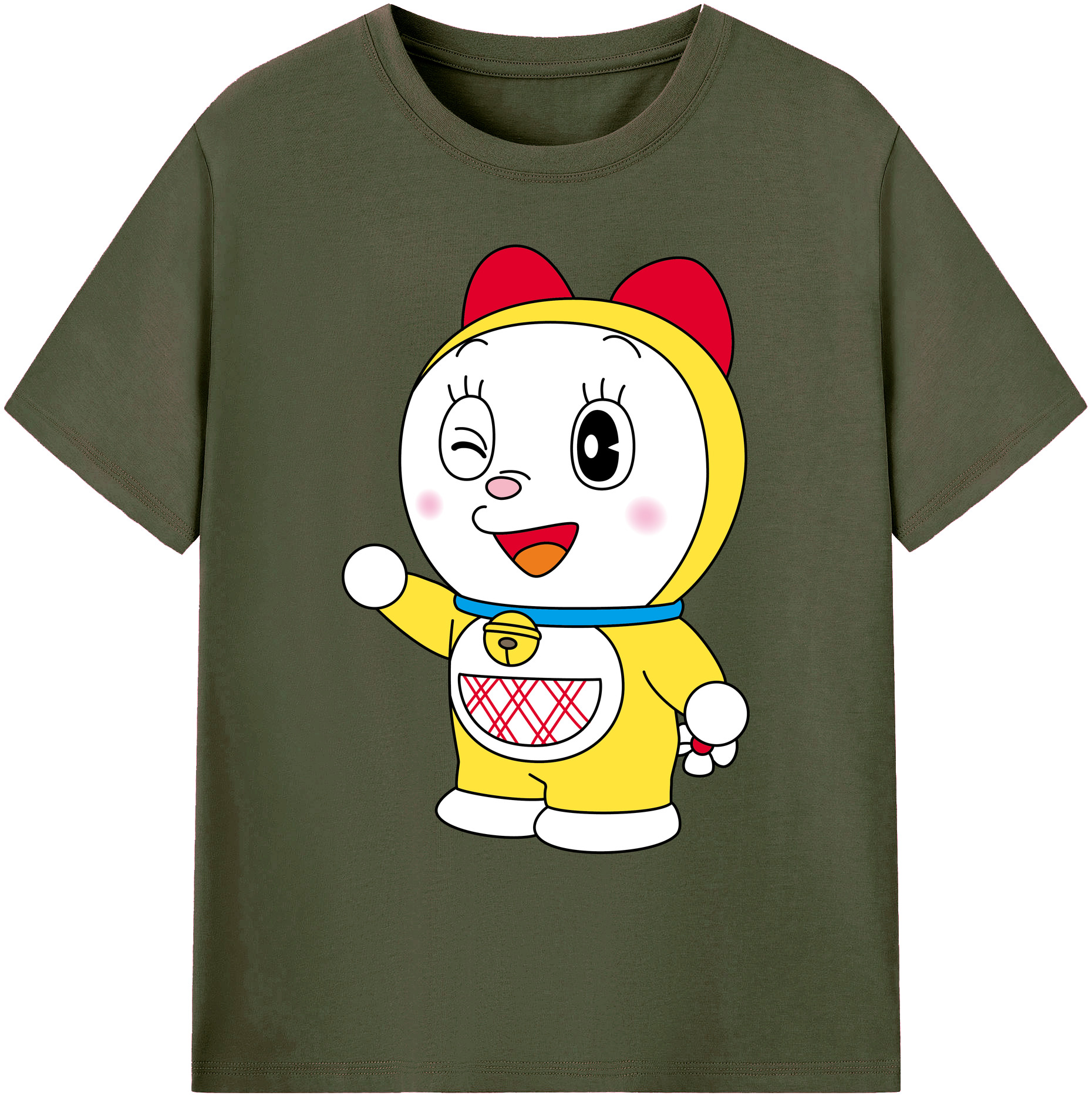 （画像用） ドラえもん ドラミ Doraemon Dorami 綿100％ メンズ半袖Tシャツ｜肌触りやわらか＆通気性